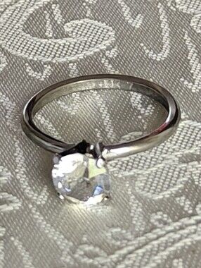 Vintage UNCAS Solitaire Ring Silver Plated